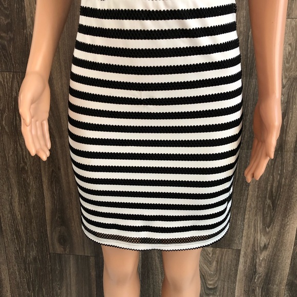 Xhilaration Black and White Striped Midi Dress - Picture 5 of 8